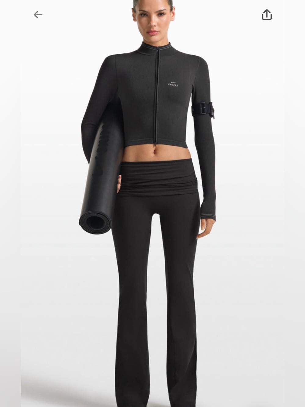 NIKESKIMS MATTE FOLDOVER SLIM FLARE LEGGING - Size Small